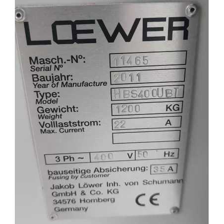 PONCEUSE DE CHARPENTE LARGE BANDE - LOEWER HBS400UBT