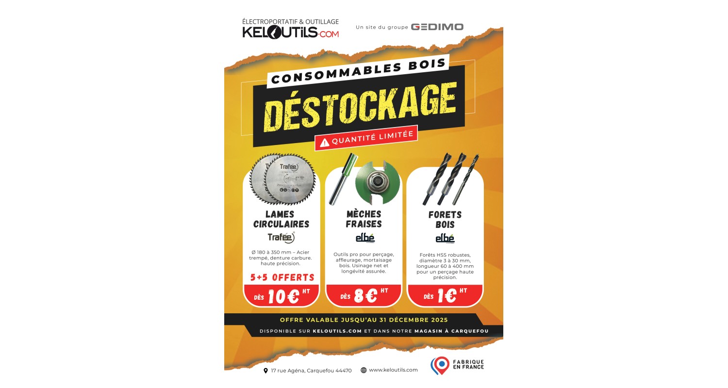 DESTOCKAGE LAMES MECHES FRAISES FORETS DESTOCKAGE LAMES MECHES FRAISES FORETS