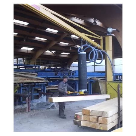 OCCASION PALONNIER MANIPULATEUR DE PLOT ET POUTRES MANUPAC SUR POTENCE 5M 250 Kg :Gedimo