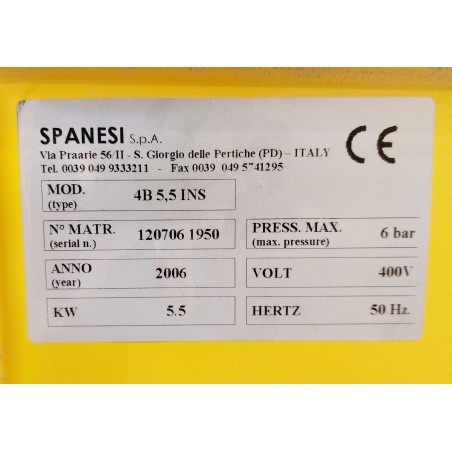OCCASION CENTRALE ASPIRATION D'OUTILS SPANESI TYPHOON 4B5.5 :GEDIMO