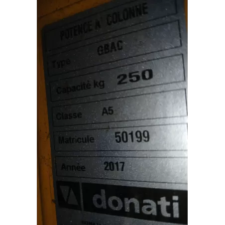 OCCASION PALONNIER MANIPULATEUR DE PLOT ET POUTRES MANUPAC SUR POTENCE 5M 250 Kg :Gedimo