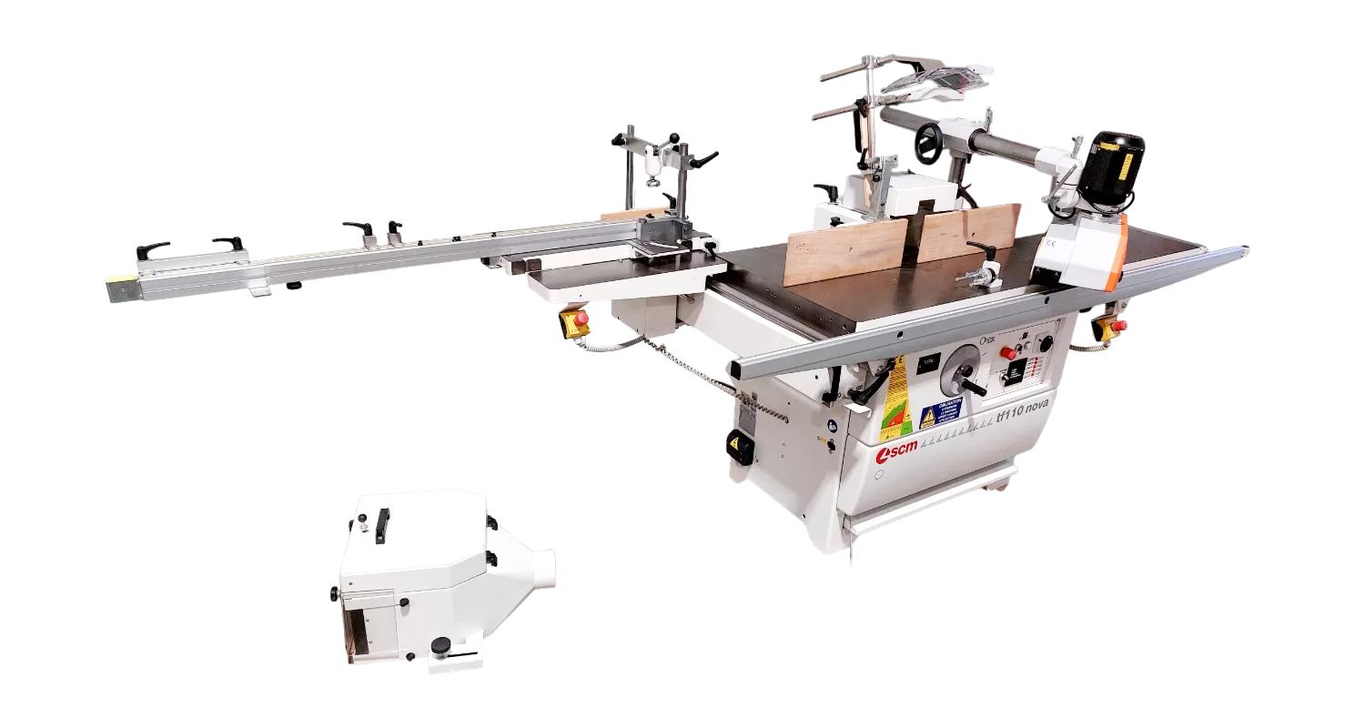 OCCASION TOUPIE TENONNEUSE AVEC ENTRAINEUR 4 GALETS SCM TF110 TL :GEDIMO