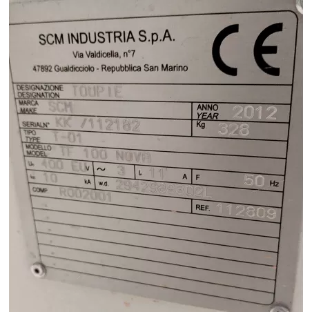 OCCASION TOUPIE 5 kW 4 VITESSES AVEC ENTRAINEUR SCM NOVA TF 100 :GEDIMO