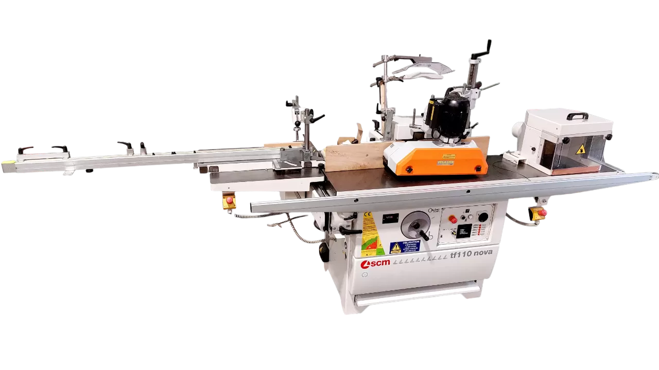 OCCASION TOUPIE TENONNEUSE AVEC ENTRAINEUR 4 GALETS SCM TF110 TL :GEDIMO