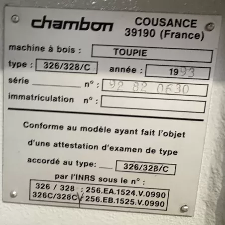 OCCASION TOUPIE A REGLAGE ELECTRIQUE CHAMBON GUILLIET M83 :Gedimo