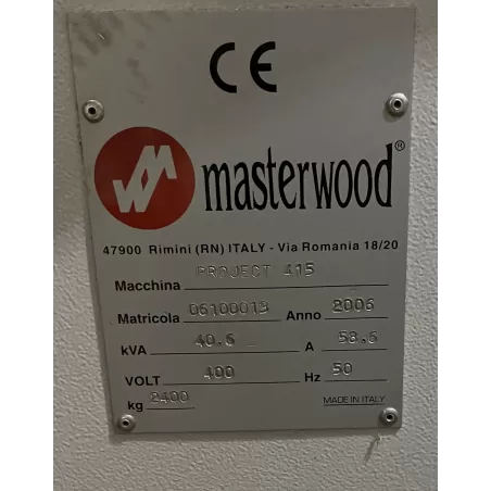 Occasion CENTRE DE FRAISAGE & PERCAGE 3 AXES MASTERWOOD PROJECT 415 :Gedimo